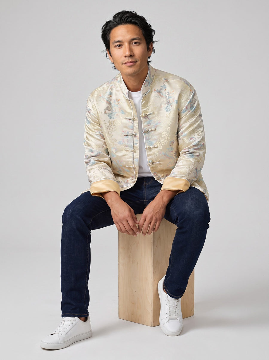 Five-Colour Dragon Jacquard Tang Jacket 五彩祥龙提花唐装外套
