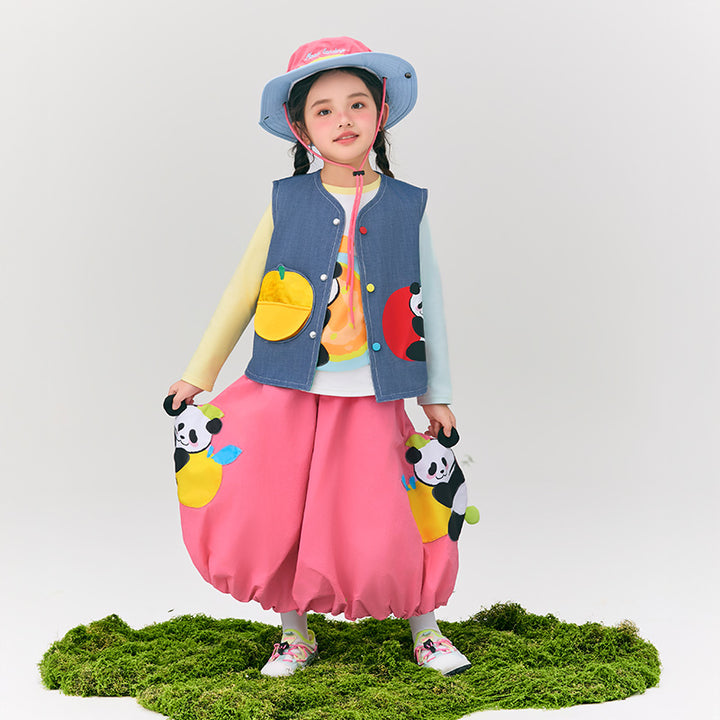 Panda & Fruit Denim Vest 盼达果园马甲