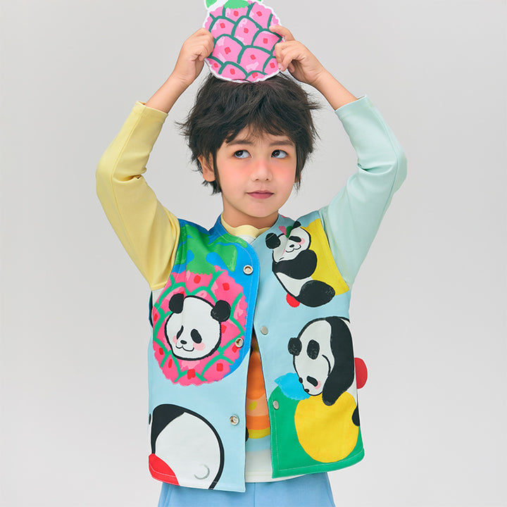 Panda & Fruit Denim Vest 盼达果园马甲