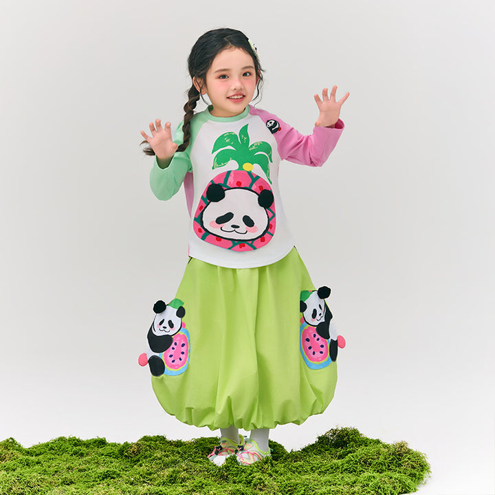 Panda & Fruit Parachute Skirt 盼达果园半裙
