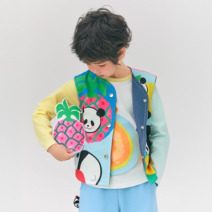 Panda & Fruit Denim Vest 盼达果园马甲