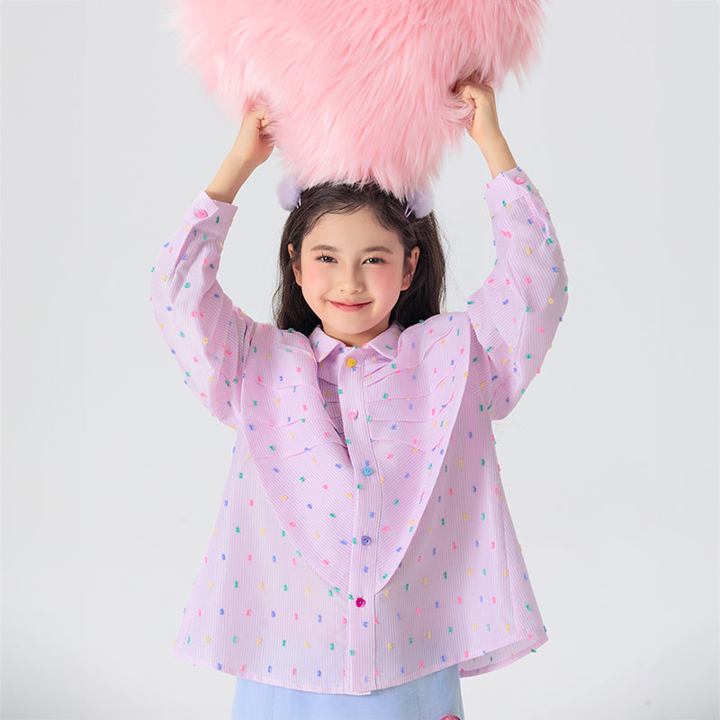 Mini Rainbow Dot Blouse 优格跳跳糖衬衫