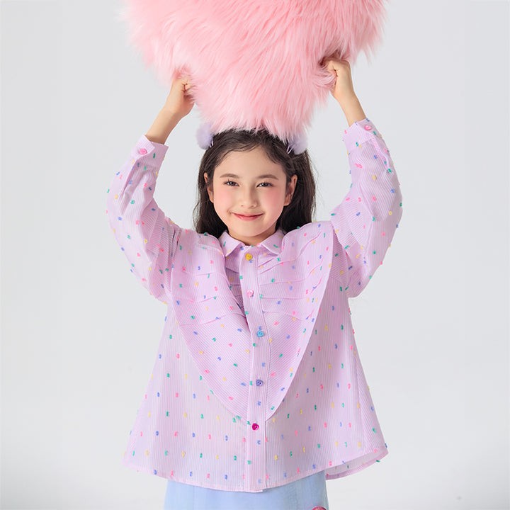 Mini Rainbow Dot Blouse 优格跳跳糖衬衫