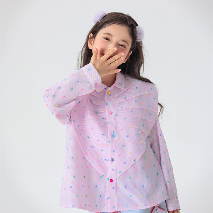 Mini Rainbow Dot Blouse 优格跳跳糖衬衫