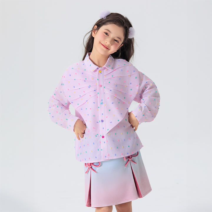 Mini Rainbow Dot Blouse 优格跳跳糖衬衫