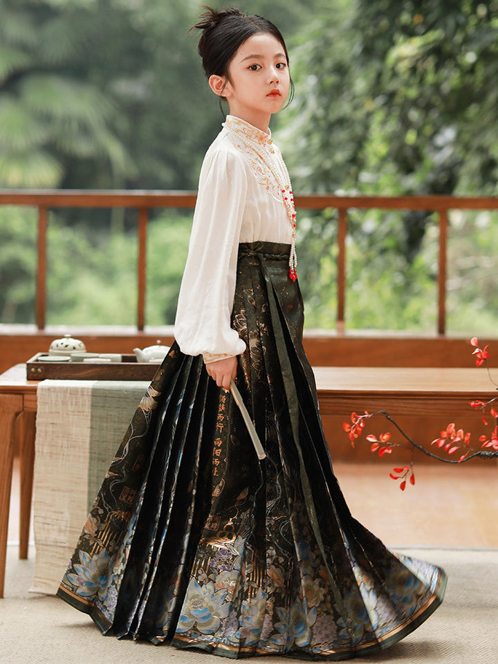 MaMianQuan Chinese pleaded skirt