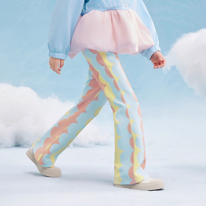 Scallop Color Block Flare Pant 幻彩糖羽长裤