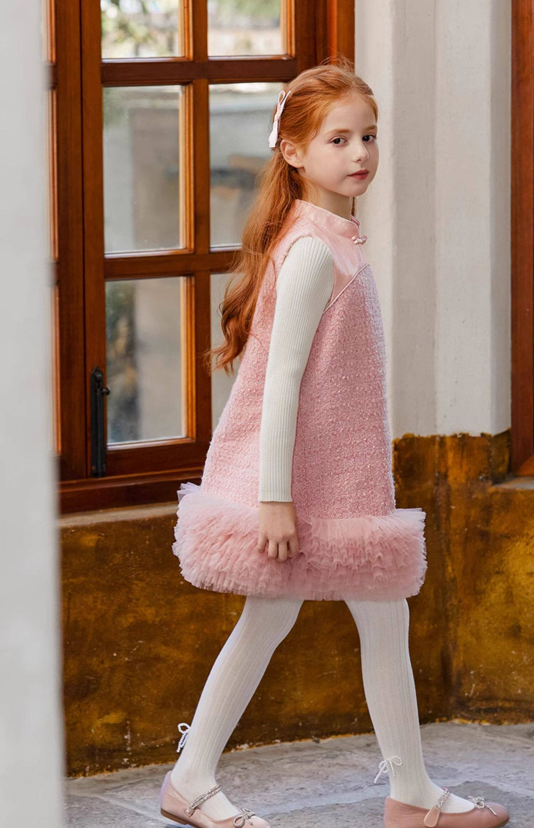 Pankou drop waist ruffle dress