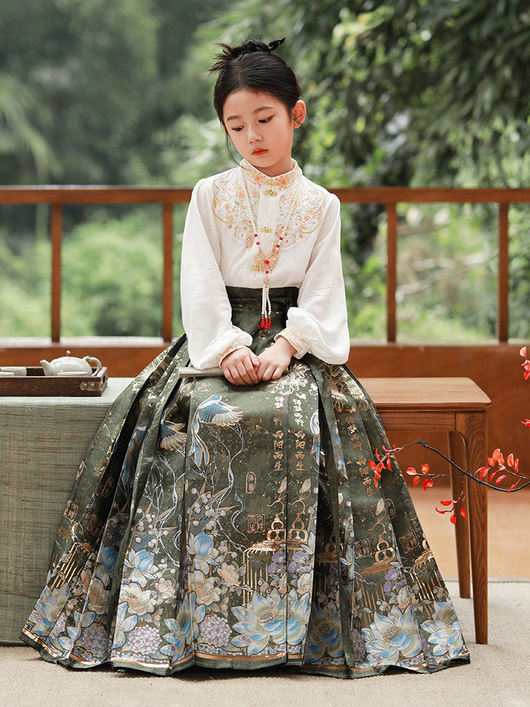 MaMianQuan Chinese pleaded skirt