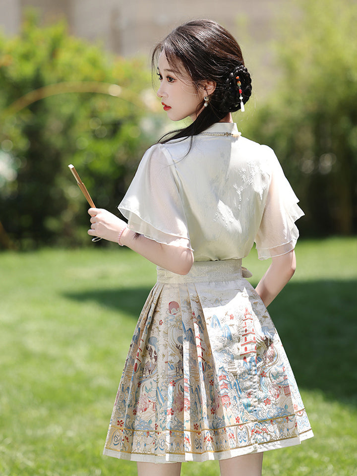 MaMianQuan Chinese pleaded skirt - Mother & Daughter Set