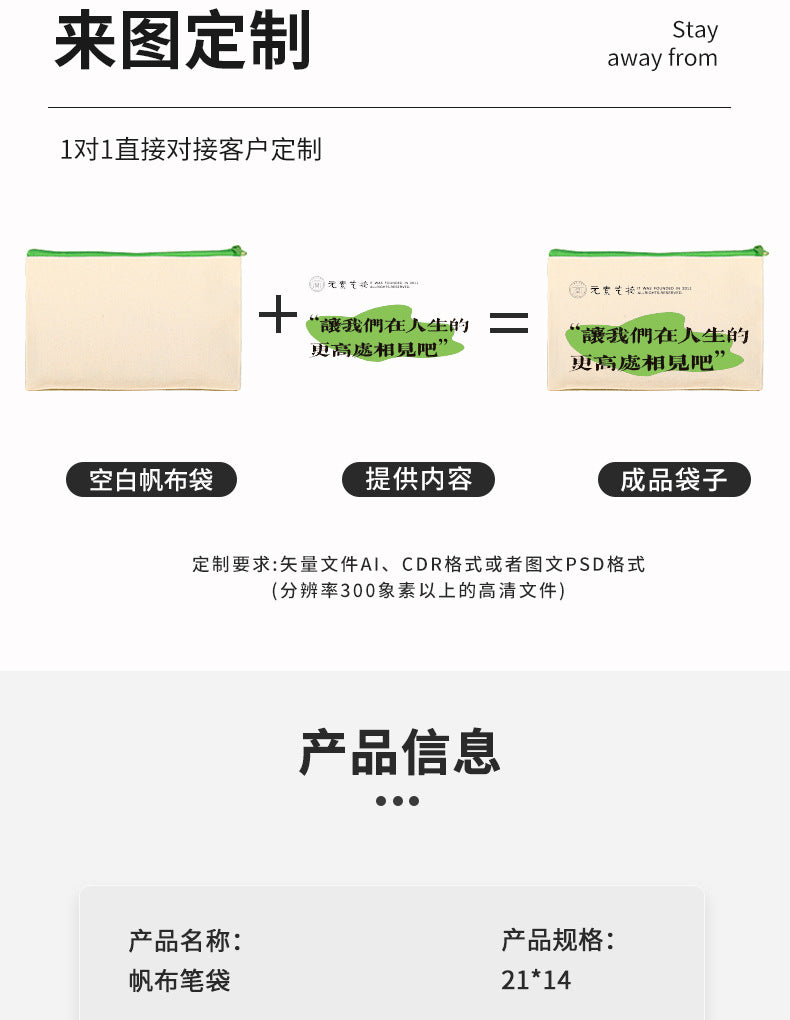 Custom Linen Zipper pouch