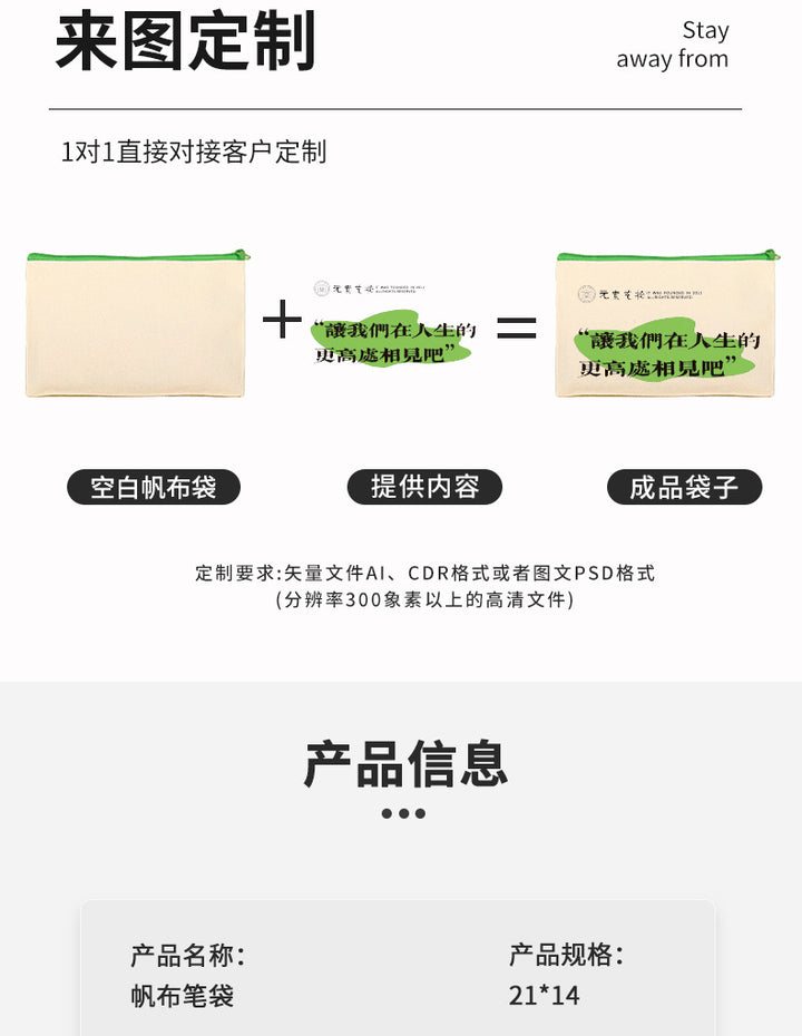 Custom Linen Zipper pouch