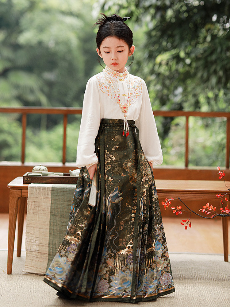 MaMianQuan Chinese pleaded skirt