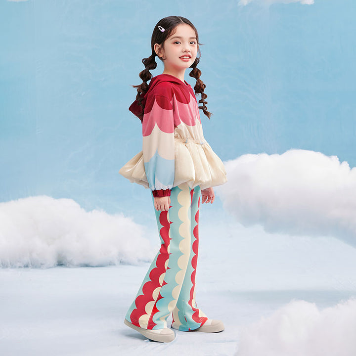 Scallop Color Block Flare Pant 幻彩糖羽长裤