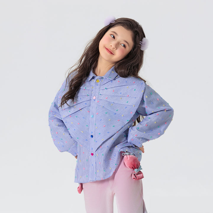 Mini Rainbow Dot Blouse 优格跳跳糖衬衫