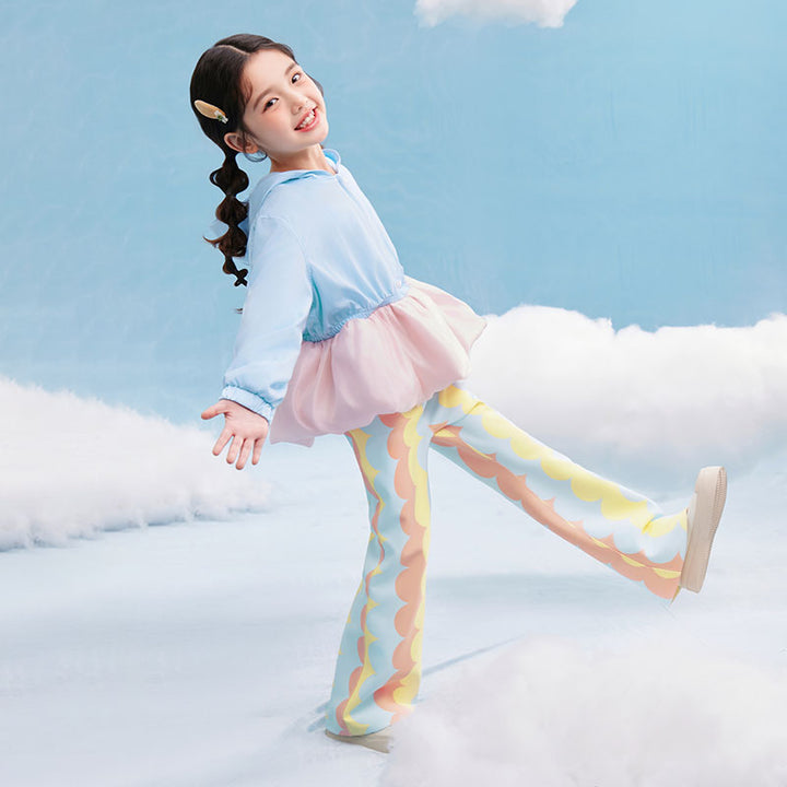 Scallop Color Block Flare Pant 幻彩糖羽长裤