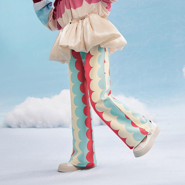 Scallop Color Block Flare Pant 幻彩糖羽长裤