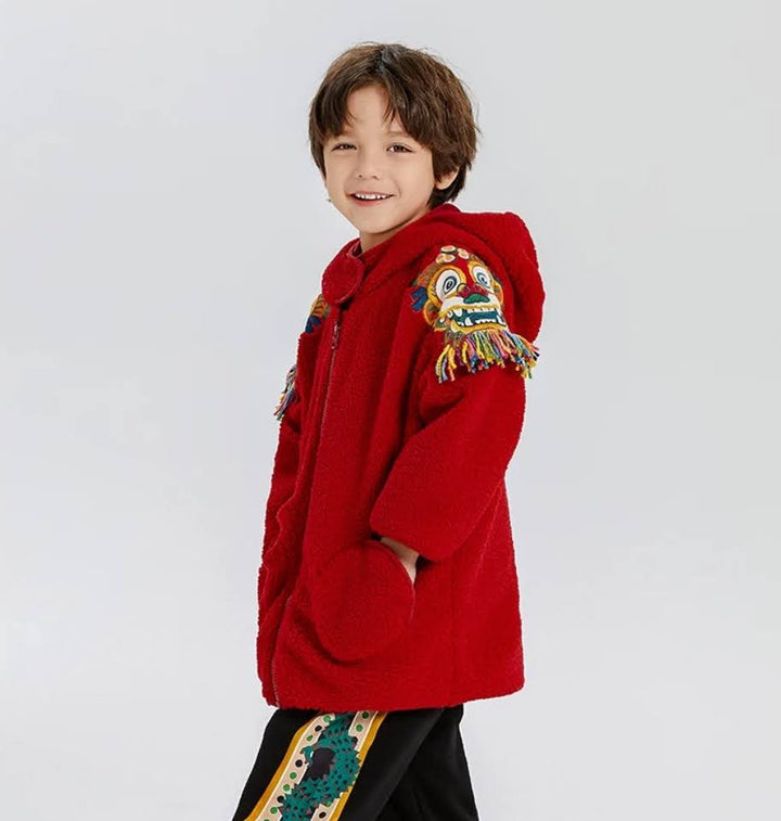 WINDPROOF FLEECE ZIP DRAGON YEAR HOODIE