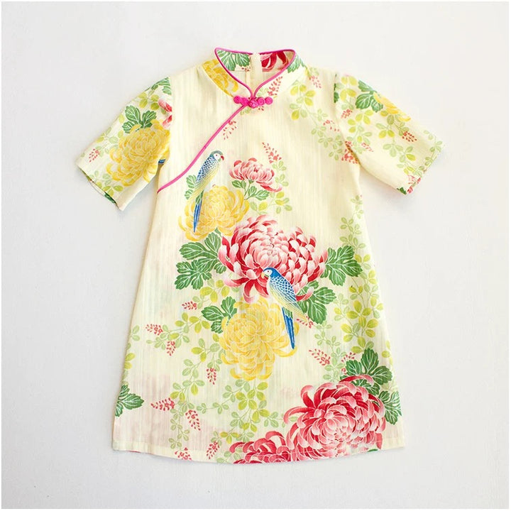 SHORT SLEEVE A LINE TUNIC IN YELLOW
