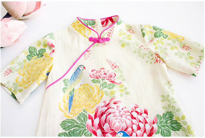 SHORT SLEEVE A LINE TUNIC IN YELLOW