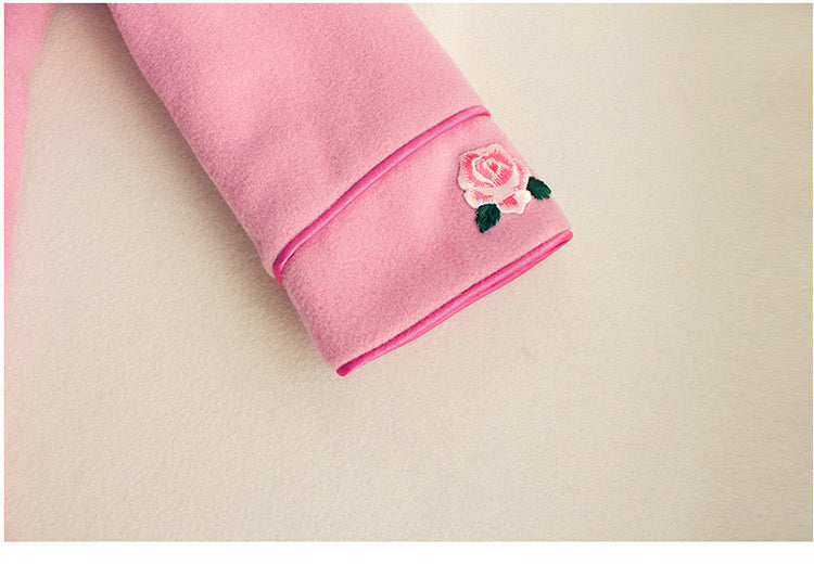 LONG SLEEVE CASHMERE BLEND CHEONGSAM TUNIC IN PINK