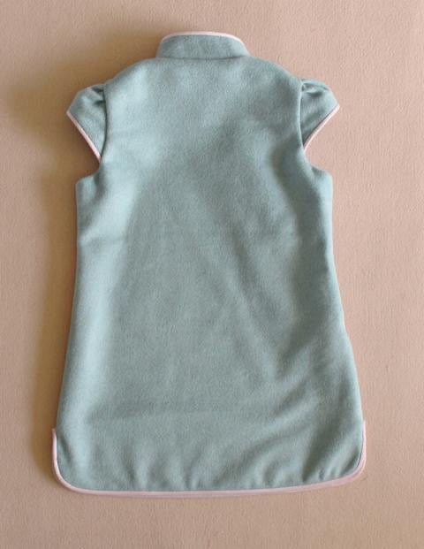POWDER BLUE CAP SLEEVE CASHMERE BLEND TUNIC