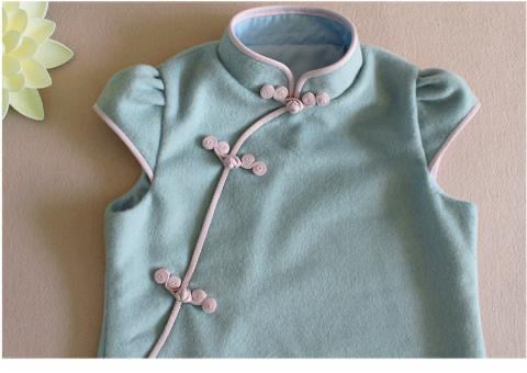 POWDER BLUE CAP SLEEVE CASHMERE BLEND TUNIC