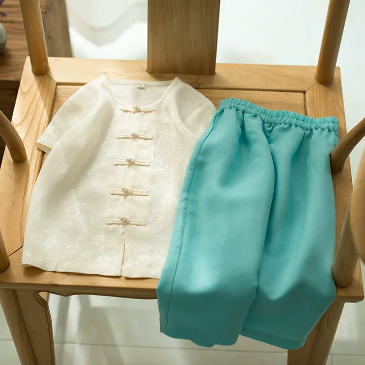 SHORT SLEEVE LINEN PANKOU TOP