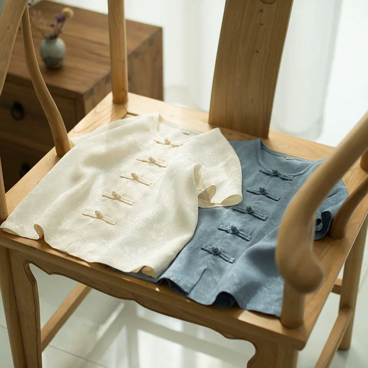 SHORT SLEEVE LINEN PANKOU TOP