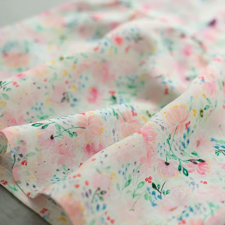 FLORAL PANKOU LINEN PRINCESS DRESS