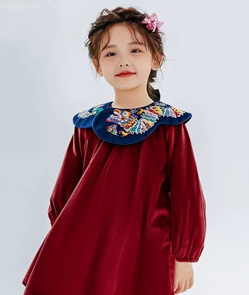 CHEONGSAM TUNIC DRESS WITH COLLAR