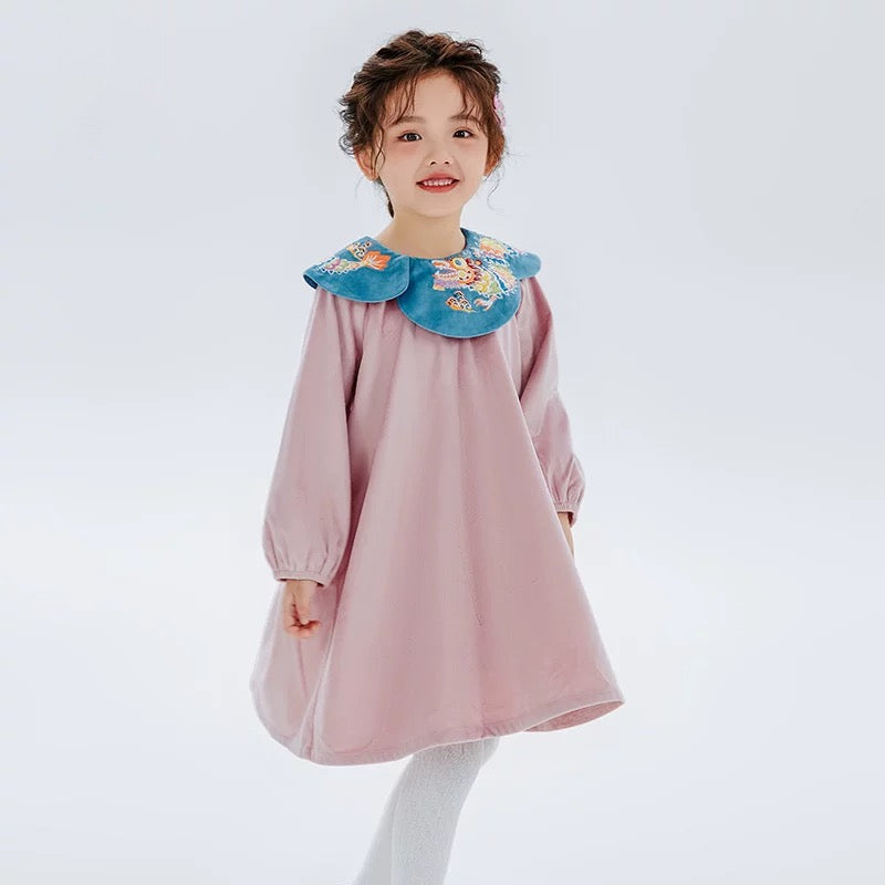 CHEONGSAM TUNIC DRESS WITH COLLAR