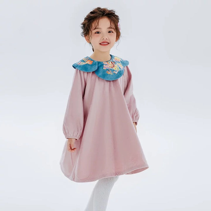 CHEONGSAM TUNIC DRESS WITH COLLAR
