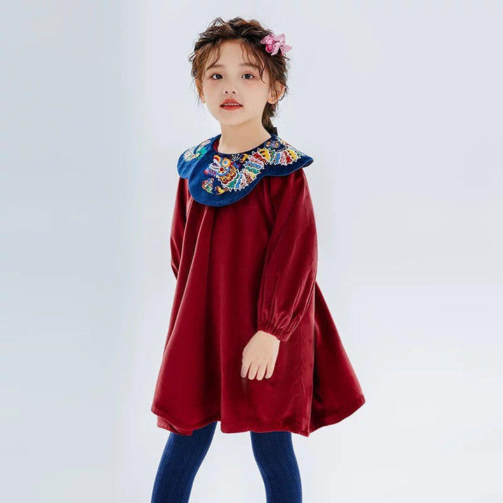 CHEONGSAM TUNIC DRESS WITH COLLAR
