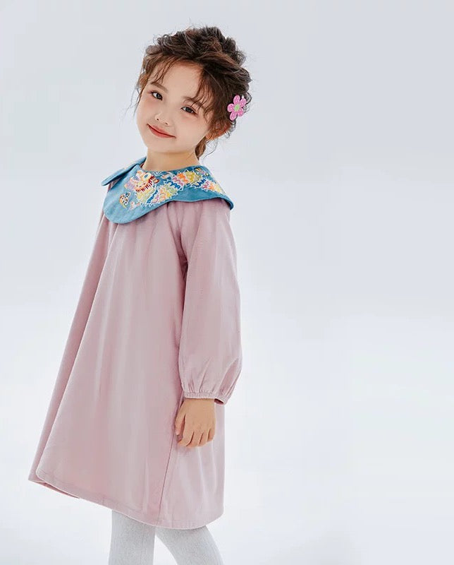 CHEONGSAM TUNIC DRESS WITH COLLAR