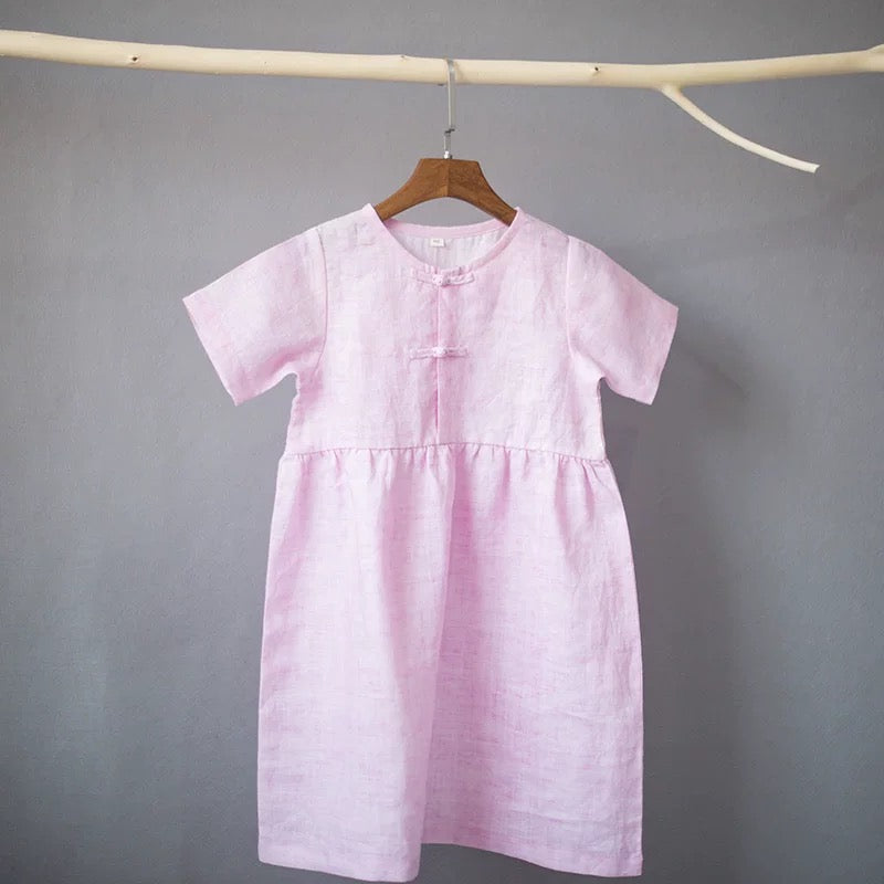 EMPRIE WAIST LINEN DRESS