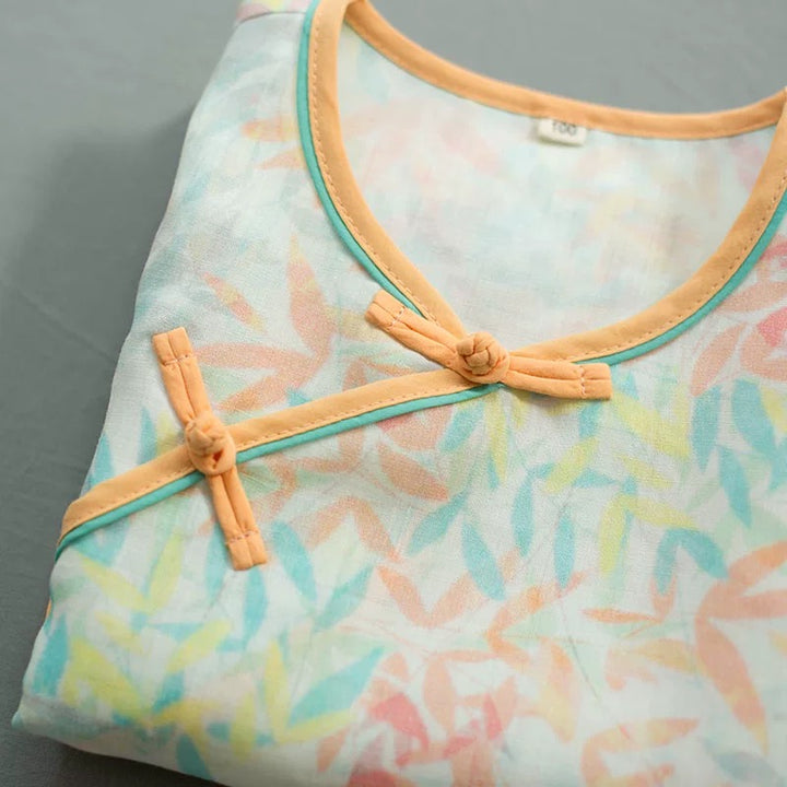SLEEVELESS LINEN BAMBOO PRING TUNIC
