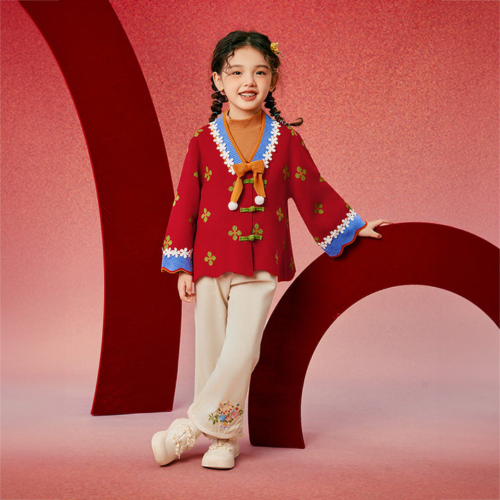 Scarlet Poppy floral Sweater