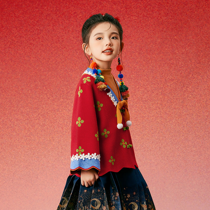 Scarlet Poppy floral Sweater