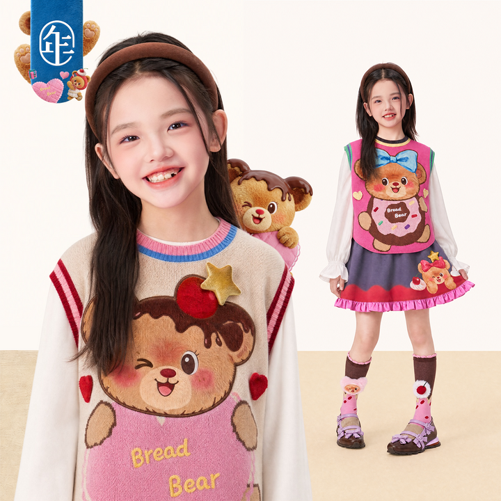 Bread Bear Knit Sweater Vest 熊抱甜心针织背心