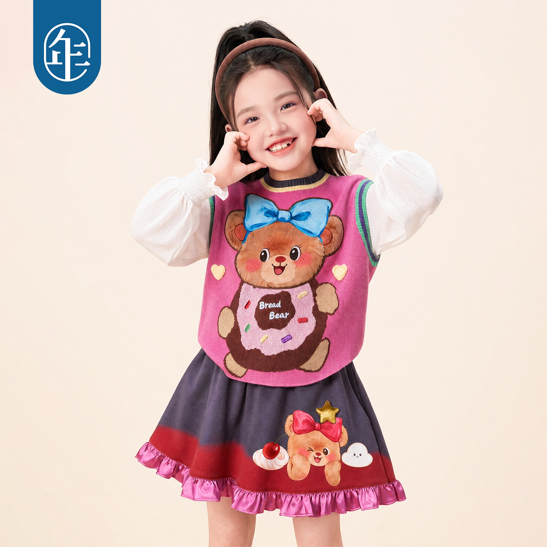 Bread Bear Knit Sweater Vest 熊抱甜心针织背心