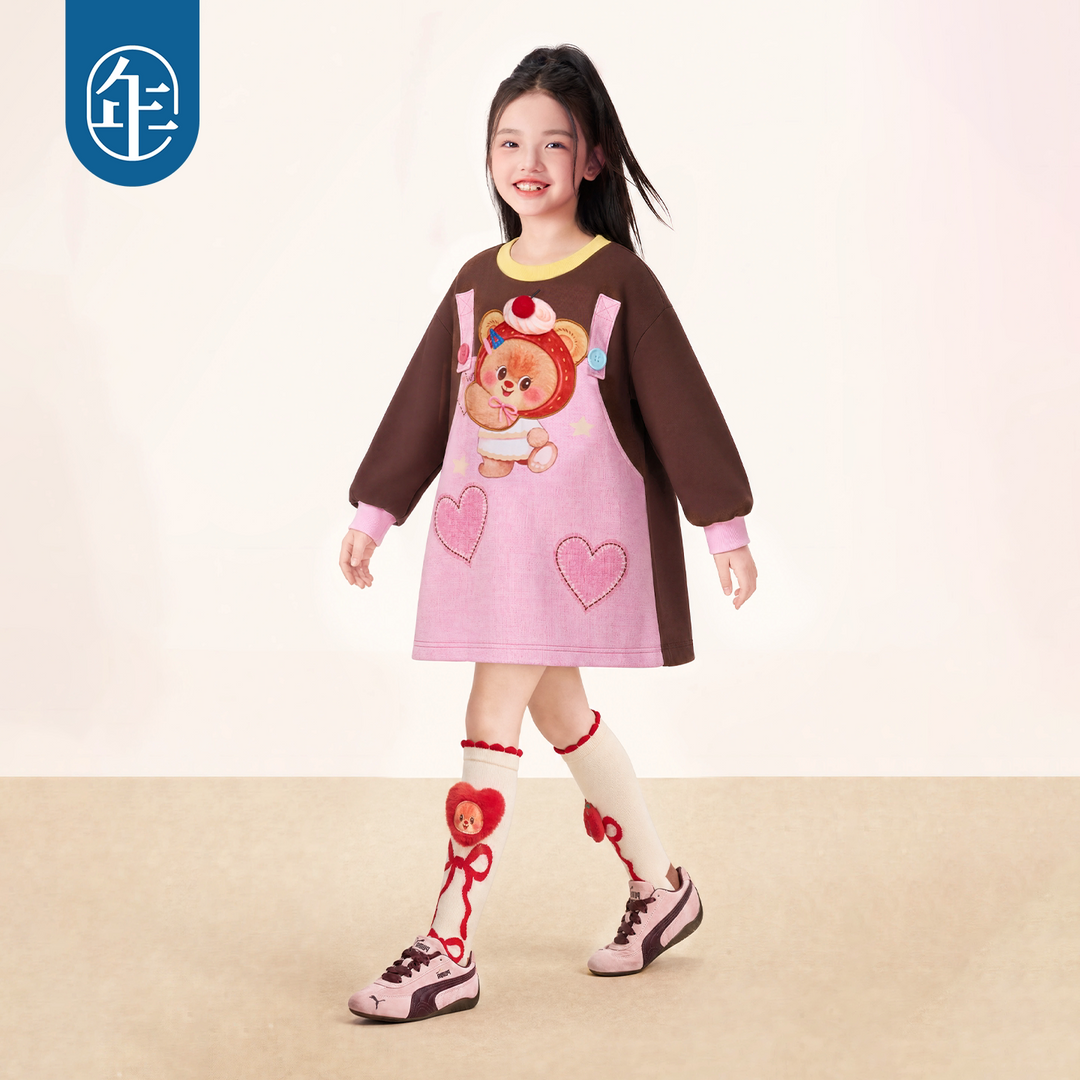 Bread Bear Pinafore-Look Sweatshirt Dress 熊抱甜心假两件卫衣裙