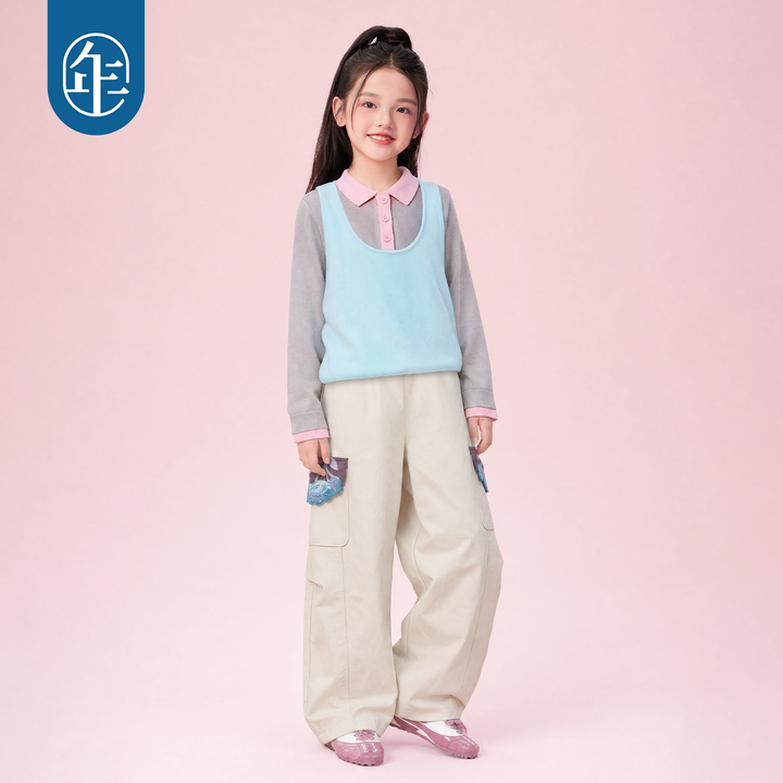 Faux Two-Piece Polo Collar Knit Sweater 假两件翻领针织毛衣