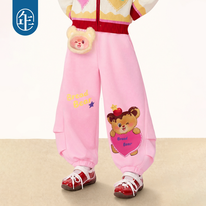 Bread Bear Jogger Pants with Plush Charm 熊抱甜心收脚长裤