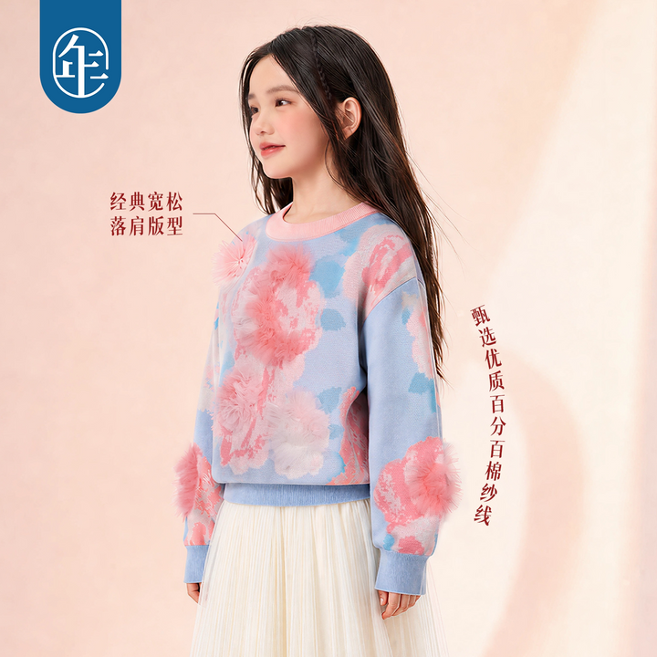 3D Flower Jacquard Cotton Sweater 静待花开立体花毛衣
