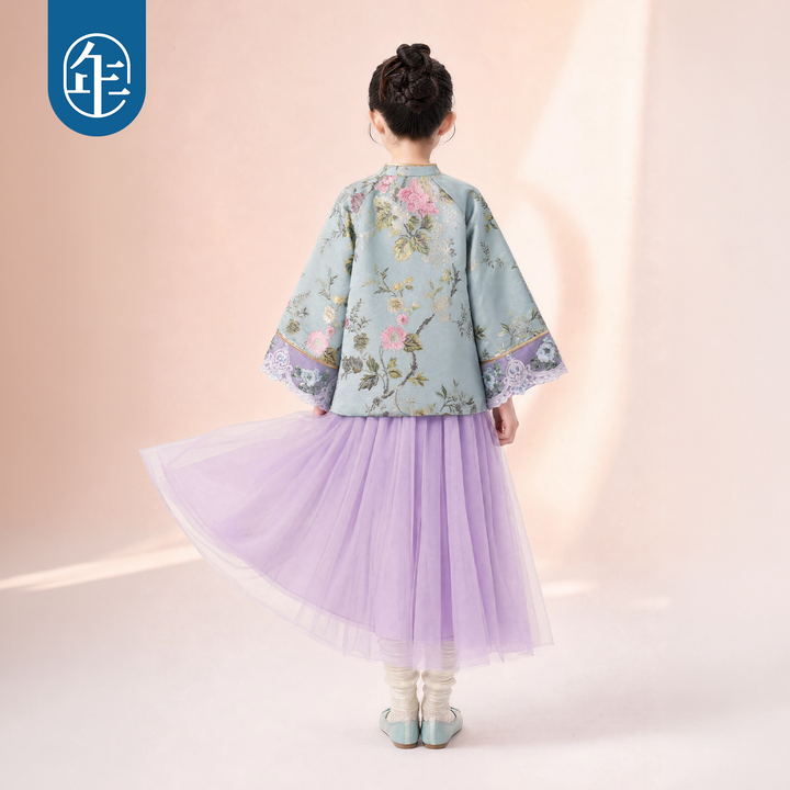 Floral Brocade Lace-Cuff Qing-Style Jacket 花开有时旗装外套