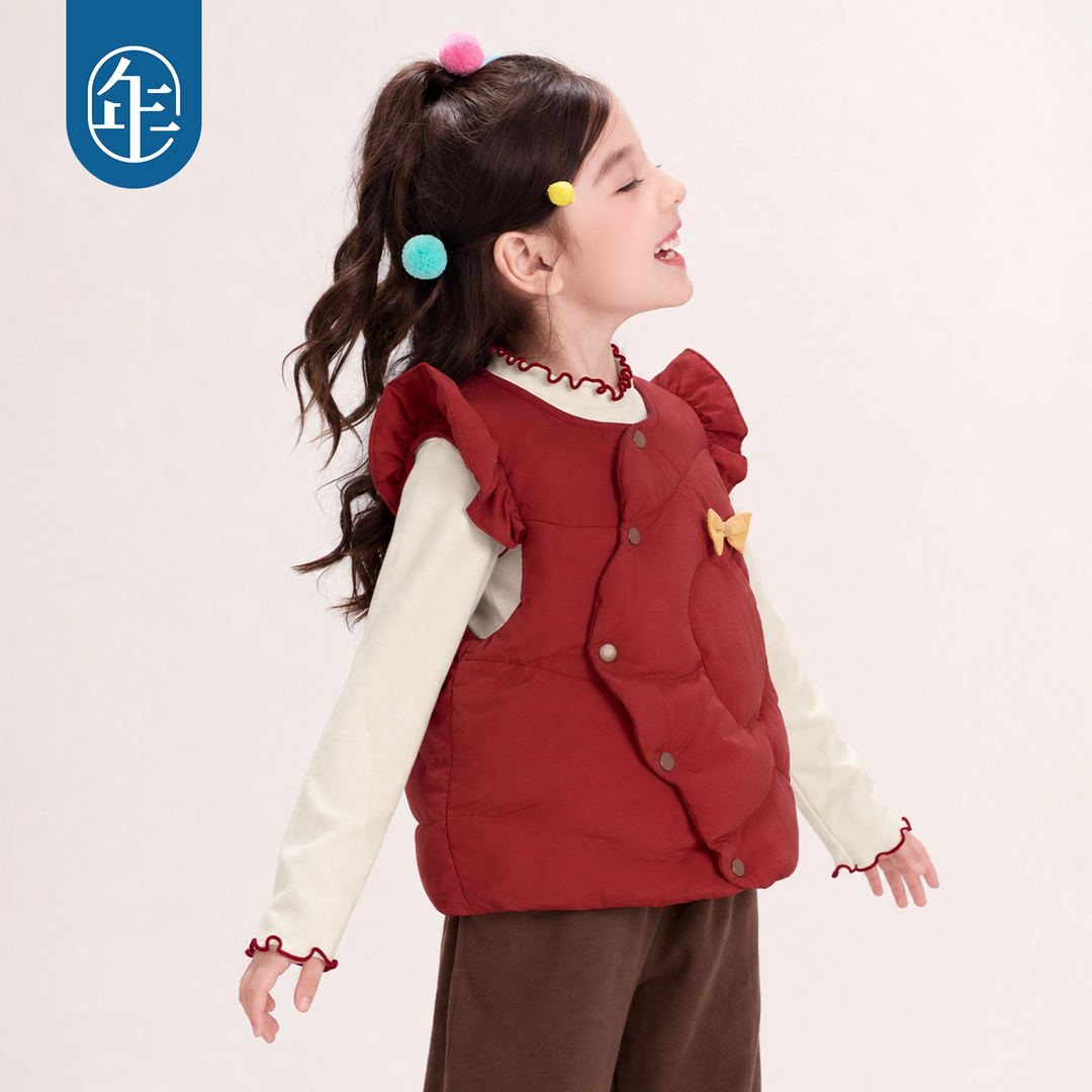Hedgehog Flutter-Sleeve Padded Vest 苹果森林飞袖棉马甲