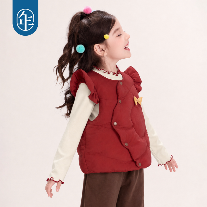 Hedgehog Flutter-Sleeve Padded Vest 苹果森林飞袖棉马甲