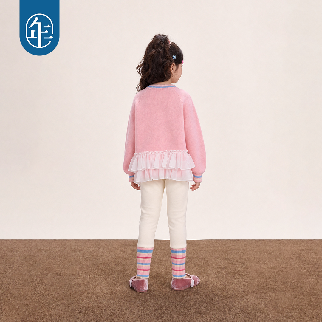 Hedgehog & Bear Tulle-Hem Knit Bomber Jacket 苹果森林纱摆针织夹克