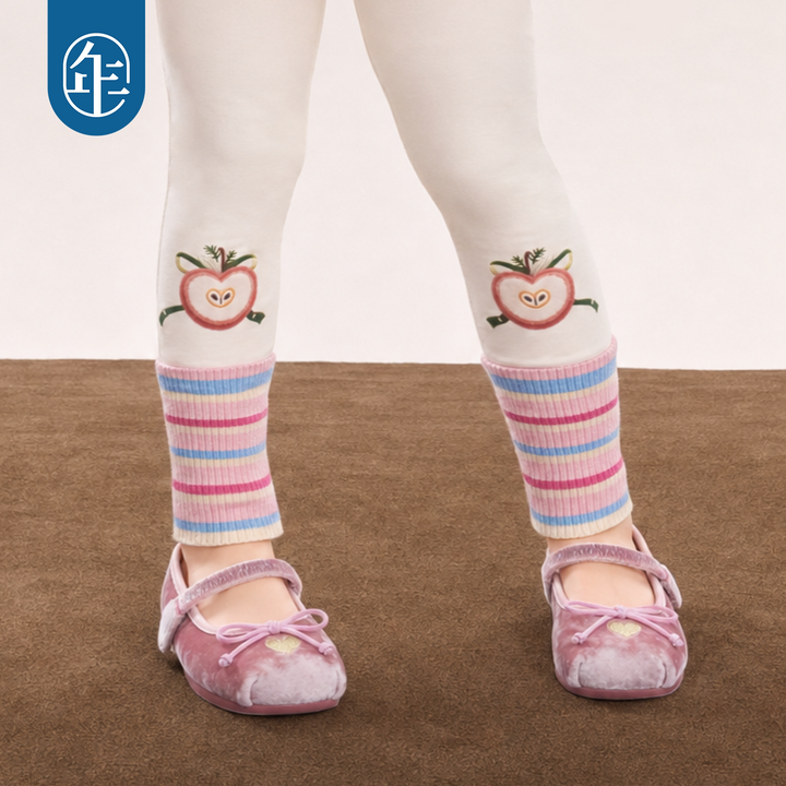 Apple Stripe-Cuff Stretch Leggings 苹果森林拼接打底裤